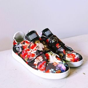 GOAT hook and loop floral silk sneakers